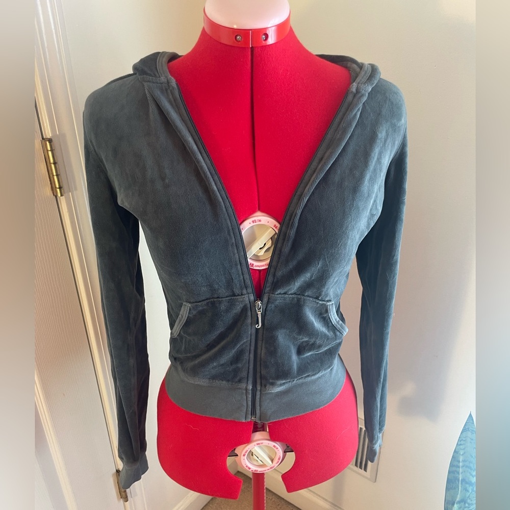 JUICY COUTURE HOODIE. Size Small Grey/Teal